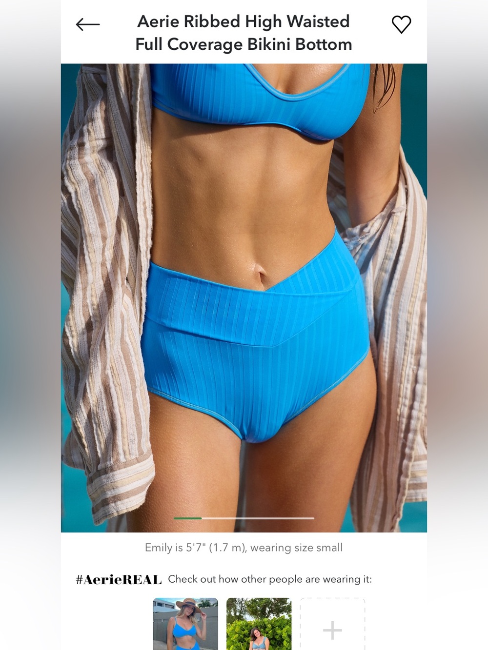 Aerie NWT high waisted bikini bottom medium